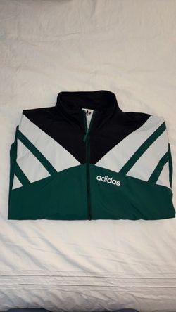 Adidas Vintage green style zip up / Size L