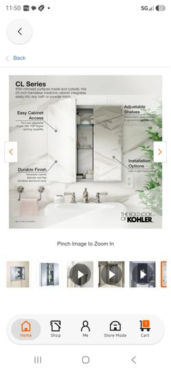 Kohler bathroom mirror 30 x 26