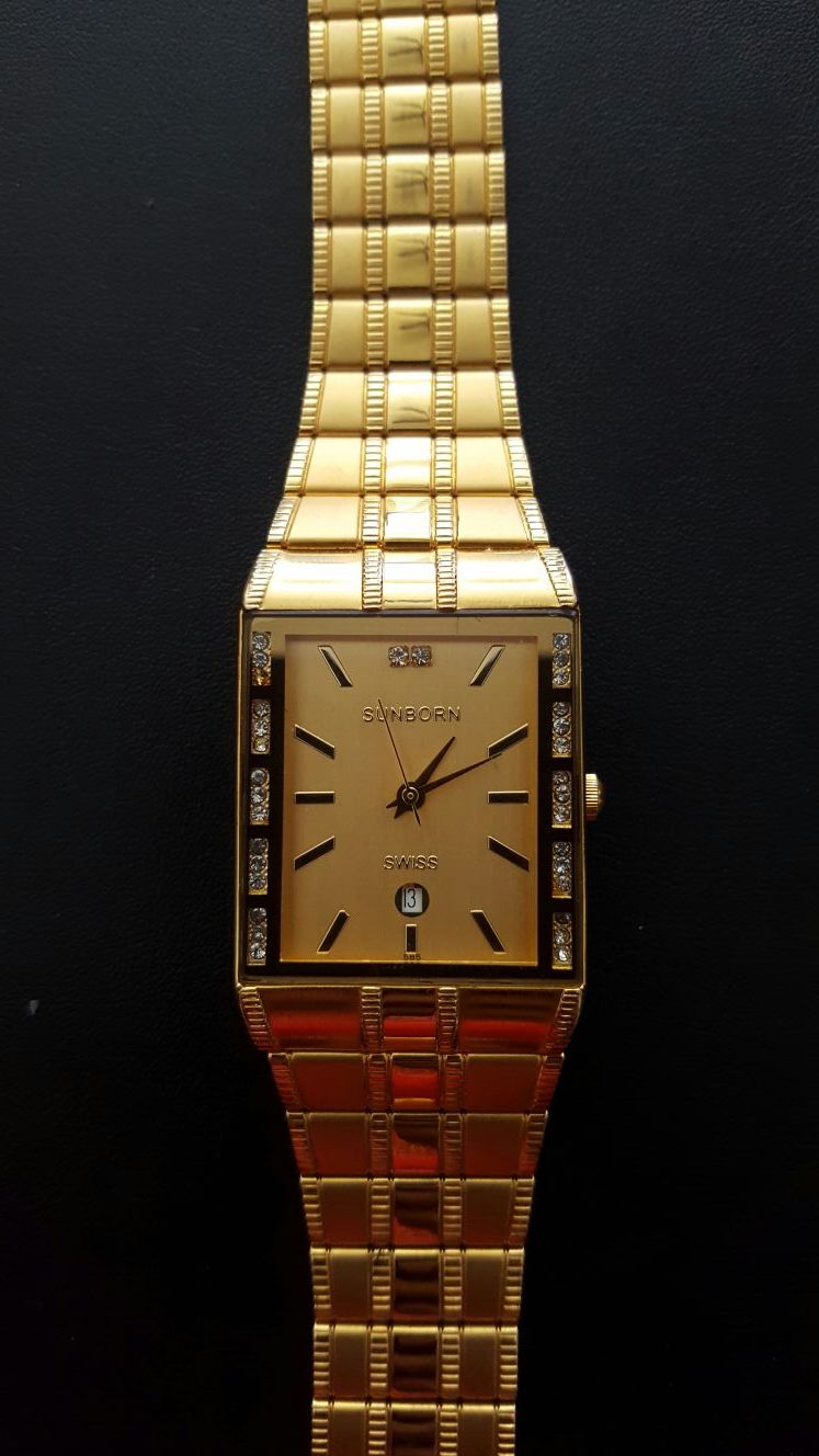 23k gold plated Sunborn men's watch