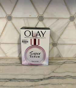 Olay Super Serum, 1.0 FL OZ. It has 5 serum benefits in one. New/unopened box.
