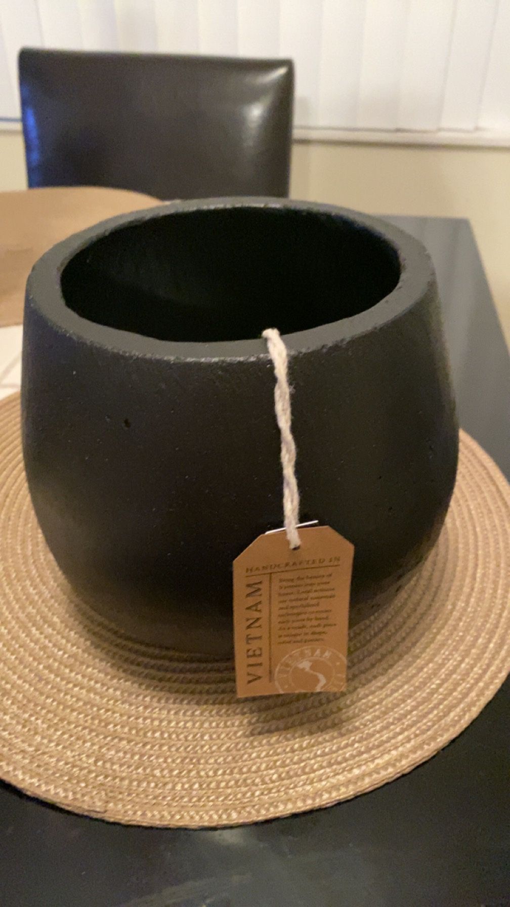 Black Ceramic Pot