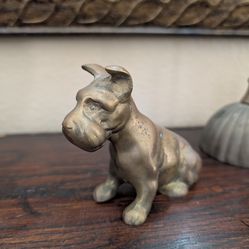 Mid-Century French Brass Scottie Dog: Decorative Scottish Terrier Figurine