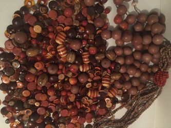 Lot 640 Mix Beads Big Bold Round Wooden African Craft Jewelry Macrame Supplies
