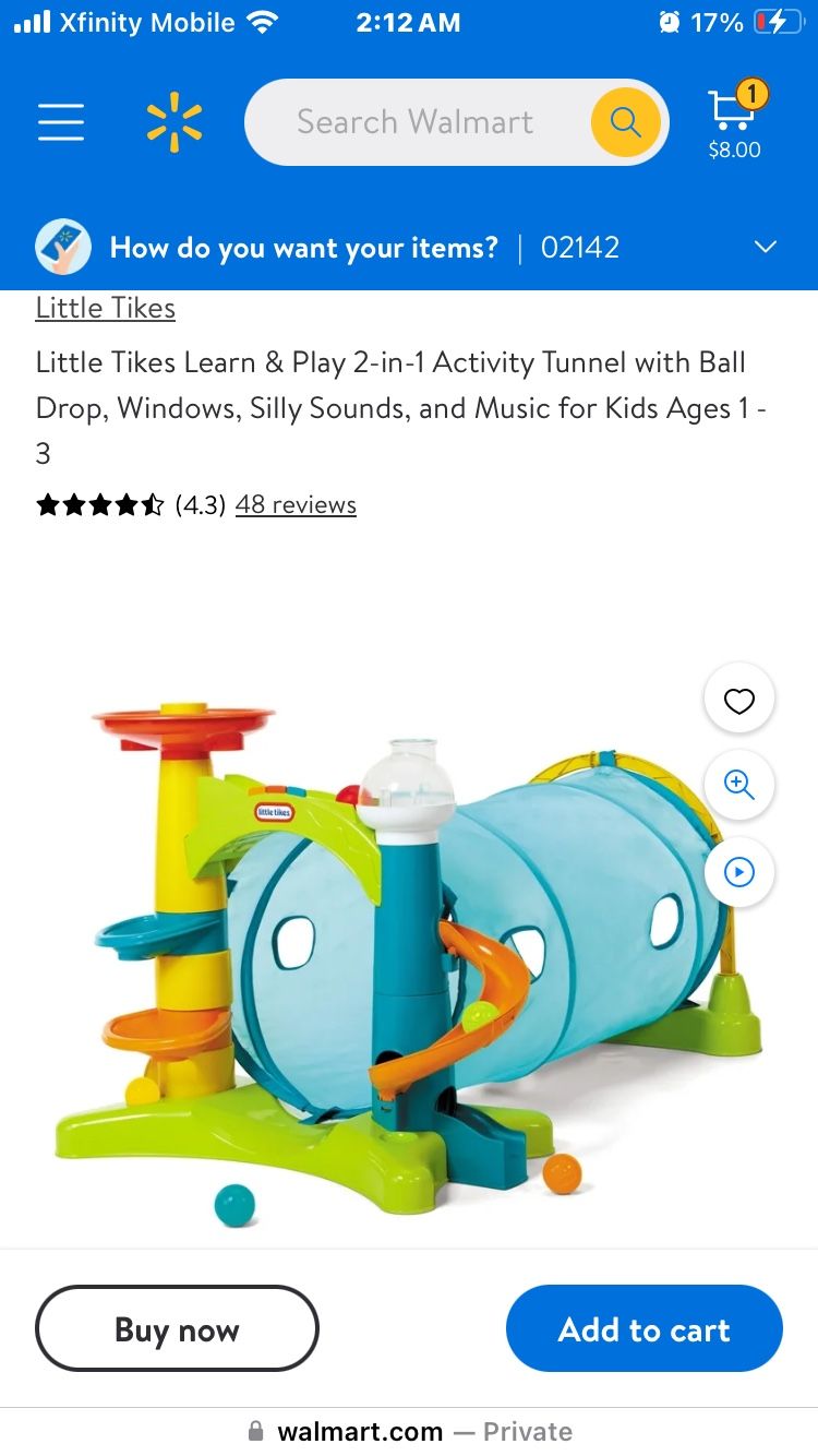 Little Tikes Learn & Play 2-in-1 Activity Tunnel with Ball Drop, Windows, Silly Sounds, and Music for Kids Ages 1 - 3 