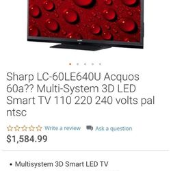 60-inch LED TV Excellent Condition!