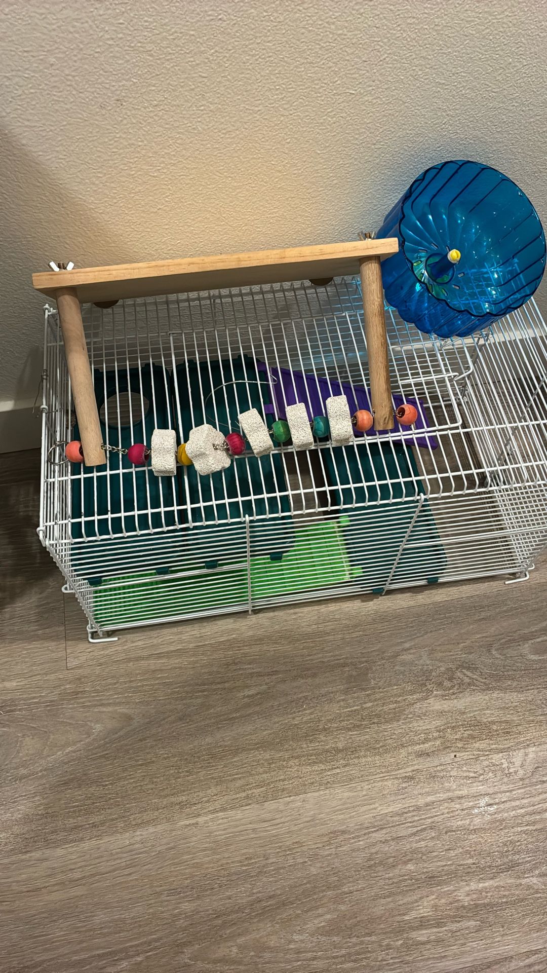 hamster food and bundle of  treats And Cage Topper With Wheels 