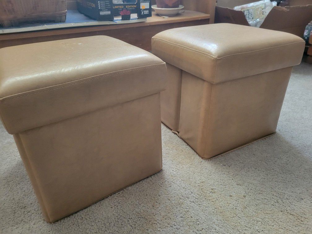 Brown Collapsible Ottomans