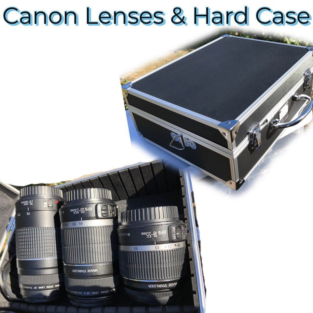 3 Canon Lenses & XIT Hard case