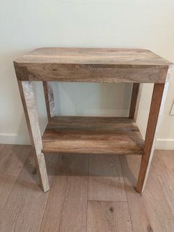 Kate and Laurel Talcott Rectangle Wood Side Table, Natural 22x14x26