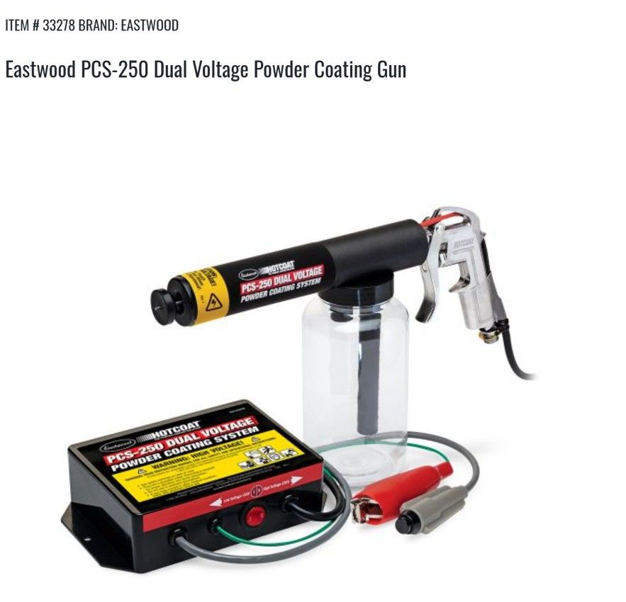 Eastwood dual voltage powder coating gun