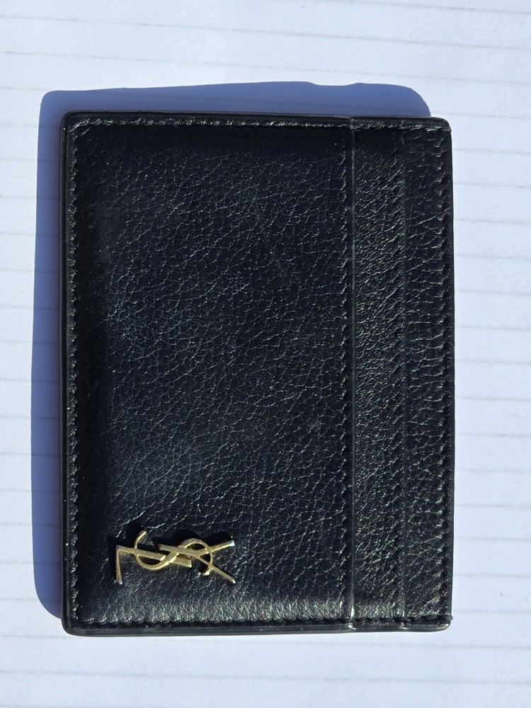 YSL,, Tiny Cassandre Card Case in skiny Leather