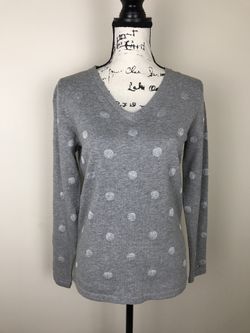 ✨Tommy Hilfiger ✨ gray sweater with silver polka dots