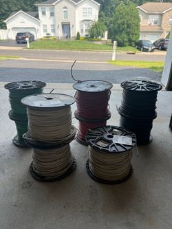 large spools of electrical wire/cable