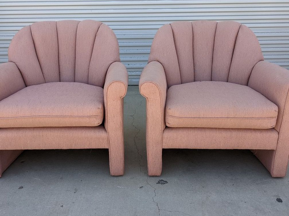 Vintage Postmodern Blush Pink/Mauve Side Chairs | As Seen On Golden Girls ✨ | Retro | Mid Century | Delivery Available 🚚 
