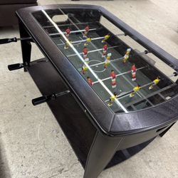 Foosball Cocktail Table & Checkerboard End Table (sold As A Set)