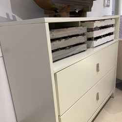 White Media Table  Console 