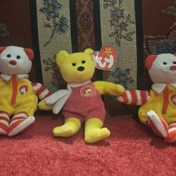 TY BEANIE BABIES 2004 LOT OF 3THREE 2.) RONALD MCDONALD &1.) BIRDIE THE BEAR  