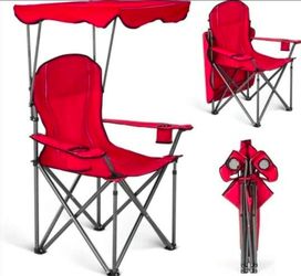 ALPHA CAMP Heavy Duty Canopy Lounge Chair Sunshade Hiking Travel Chair with Cup Holder
