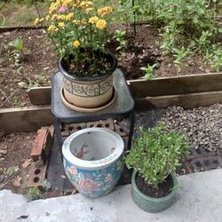 Pots, With Glass Table