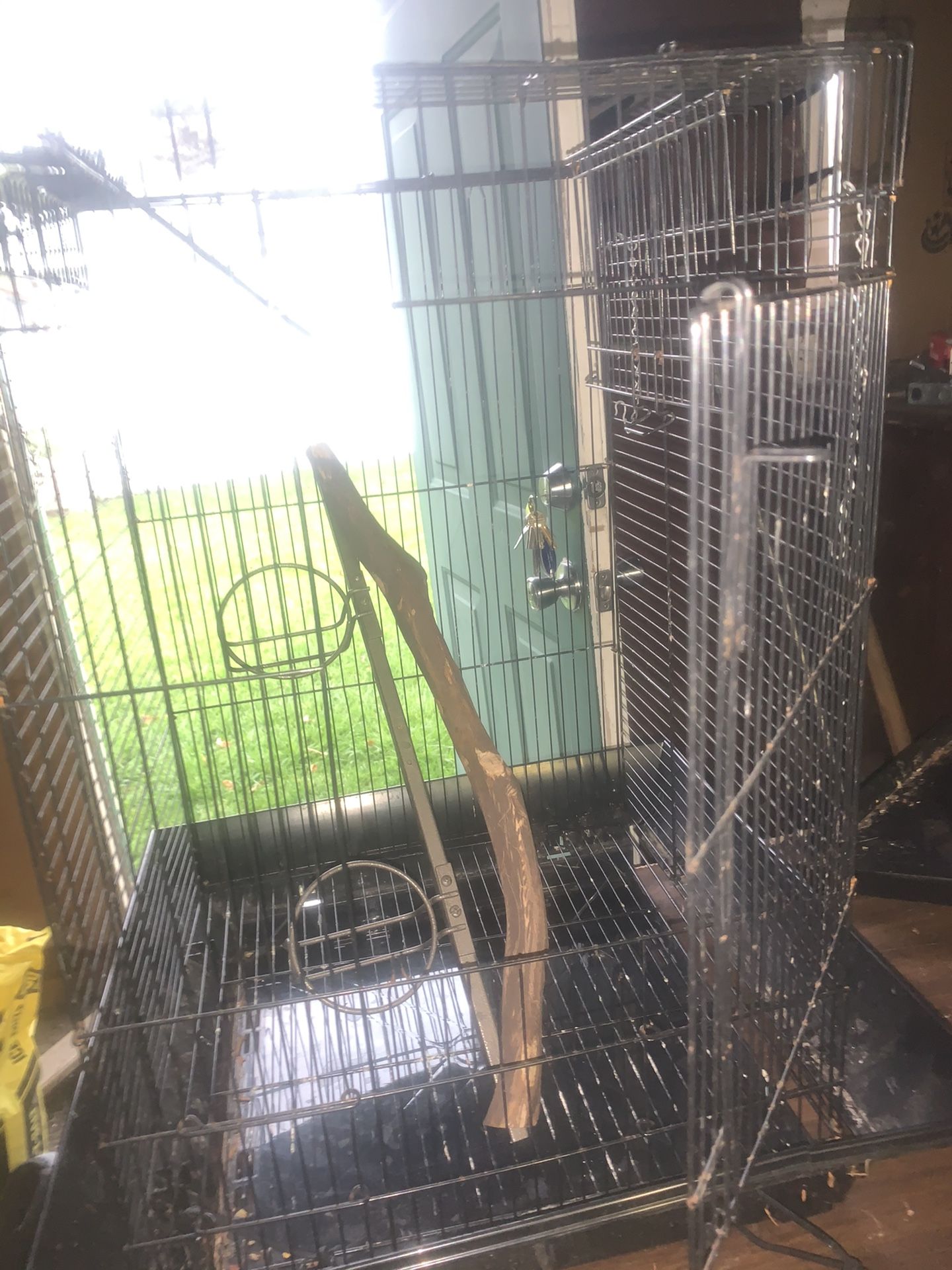 Double Door bird Cage With Custom Chilling Stick