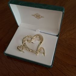 Heart Pin and Earring set
