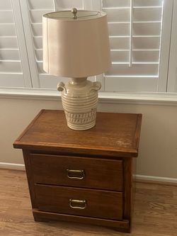 Wood Two-Drawer Nightstand