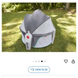 Fisher-Price Portable Bassinet On-The-Go Baby Dome, Travel Play Space with Developmental Newborn Toys & Canopy, Windmill