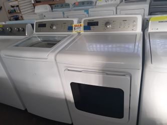 Samsung top load washer and dryer set working perfectly with 4 months warranty