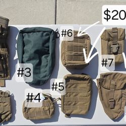 Military gear, pouches, slings, belts