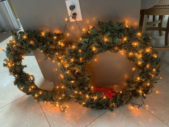 2 lighted Christmas Wreaths  26” round 