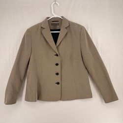 Uniform John Paul Richard Women’s Blazer Size 10 Tan Black Microprint Career