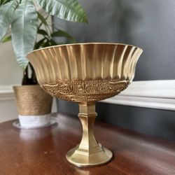 Gold Glass Román Style Compote Vase 