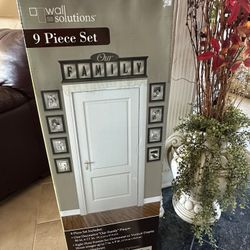 Brand New 9 Piece Set  Decorative Wall Frame With "Our Family" Plaque