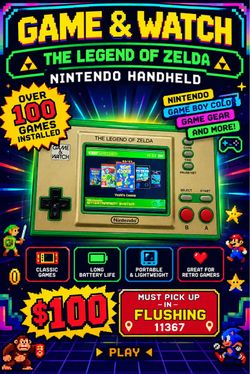 Game & Watch: The Legend of Zelda - Nintendo Handheld- over 100 games