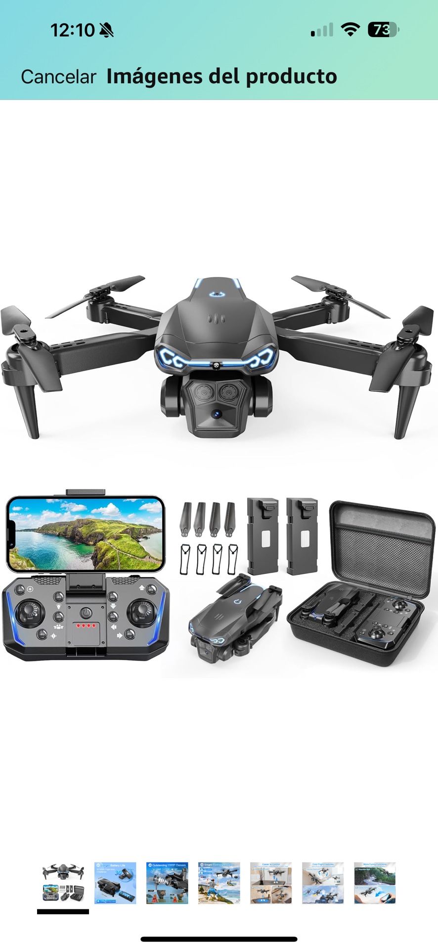 Dron con cámara 1080P HD, FPV Drone plegable para adultos y niños, despegue/aterrizaje con una tecla, giros 3D, retención de altitud, ajuste de veloci