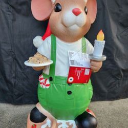 Christmas Mouse With Cookies Blowmold 