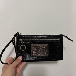 Coach Poppy Black Wristlet Wallet