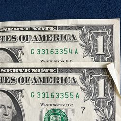 2 Consecutive $1 dollar Crisp