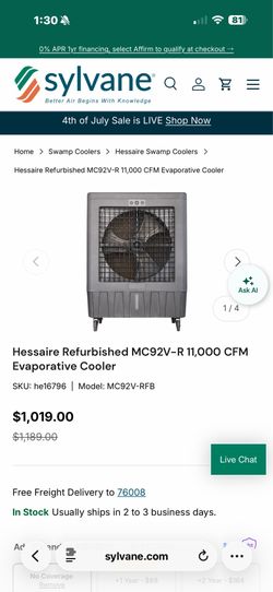 Hessaire swamp cooler