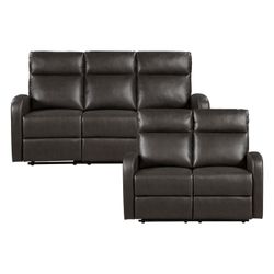 Leather-like Sofa & Love Recliners set