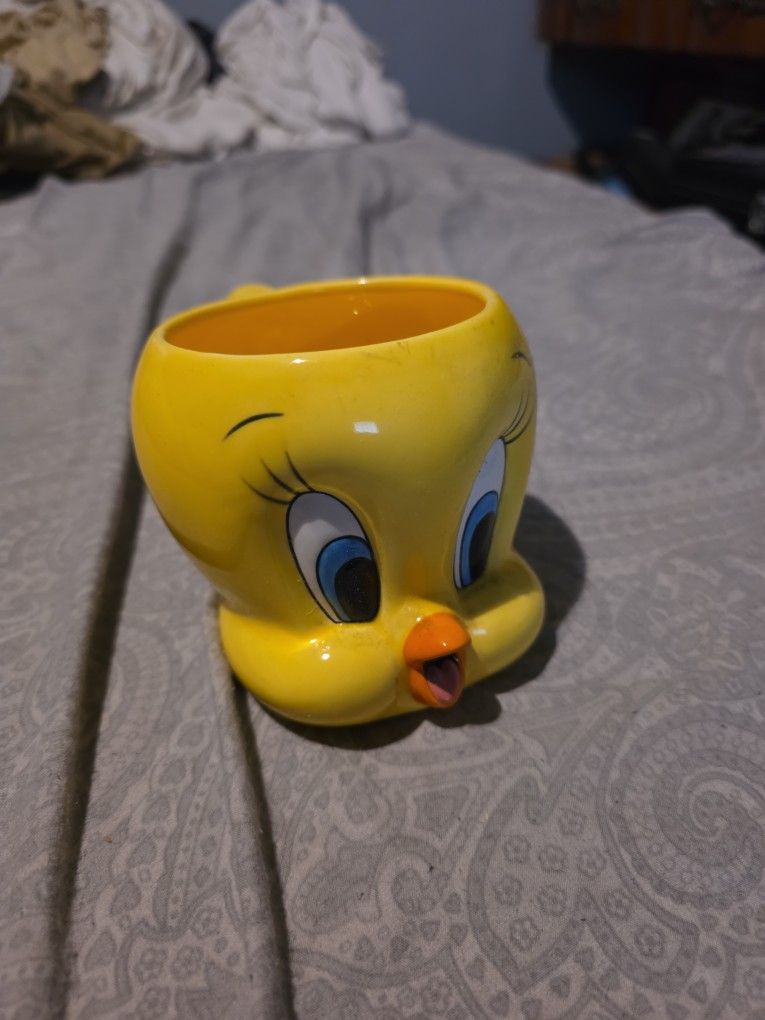 Applause 1989 Warner Brother Looney Tunes Tweety Bird 3D Collectible Coffee Mug