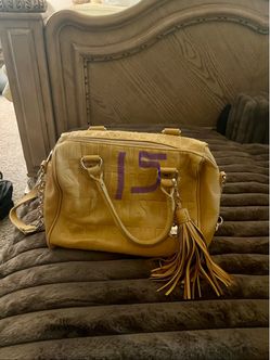 Steve Madden Yellow Satchel Handbag with Tassel