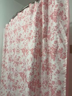 Pink Floral Shower Curtain