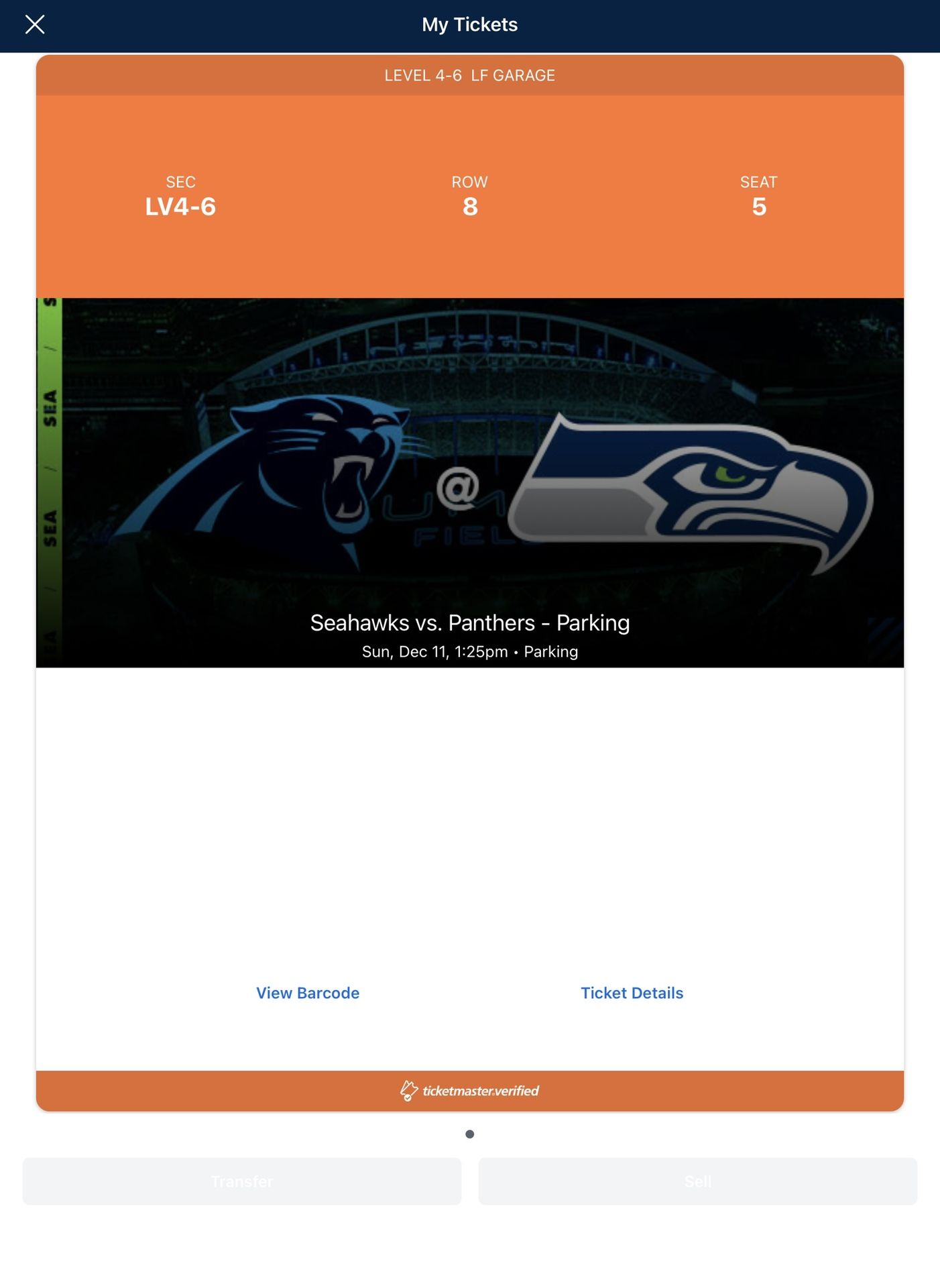 2 Seattle Seahawks vs Panthers Delta Sky360 Club Tickets/Seats (face