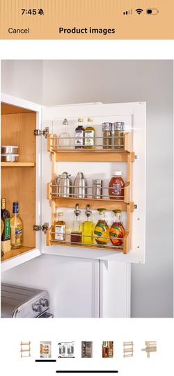 3-Tier Wall Mount Spice Rack – Wood & Chrome | Kitchen Organizer