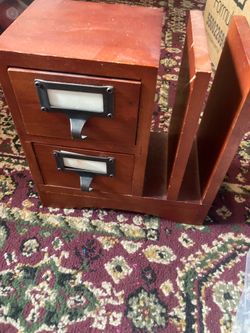 Lot of 2 wooden desk organizers $10