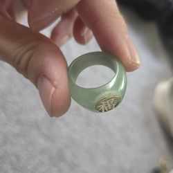 Jade Ring With 14k Gold Size 7.5