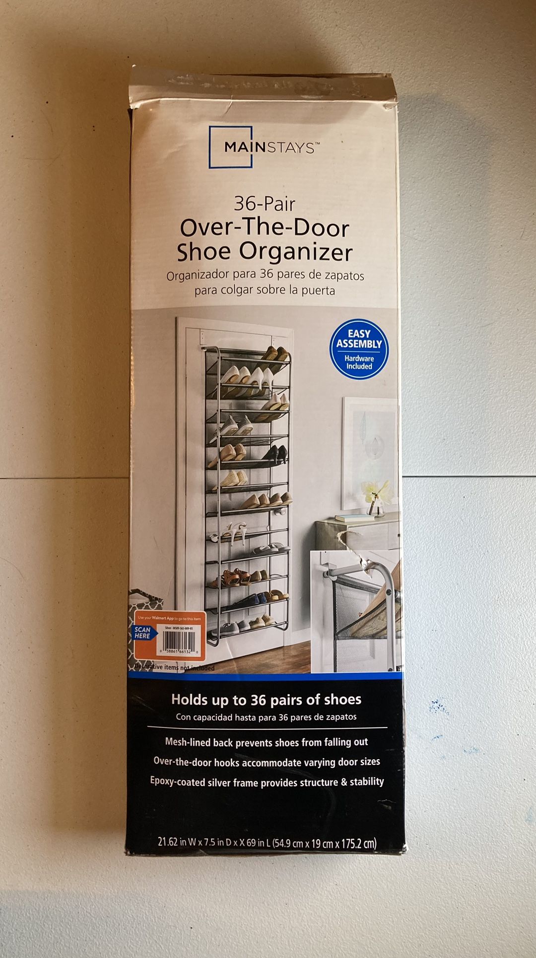 Mainstays 36 Pair Over The Door Shoe Organizer