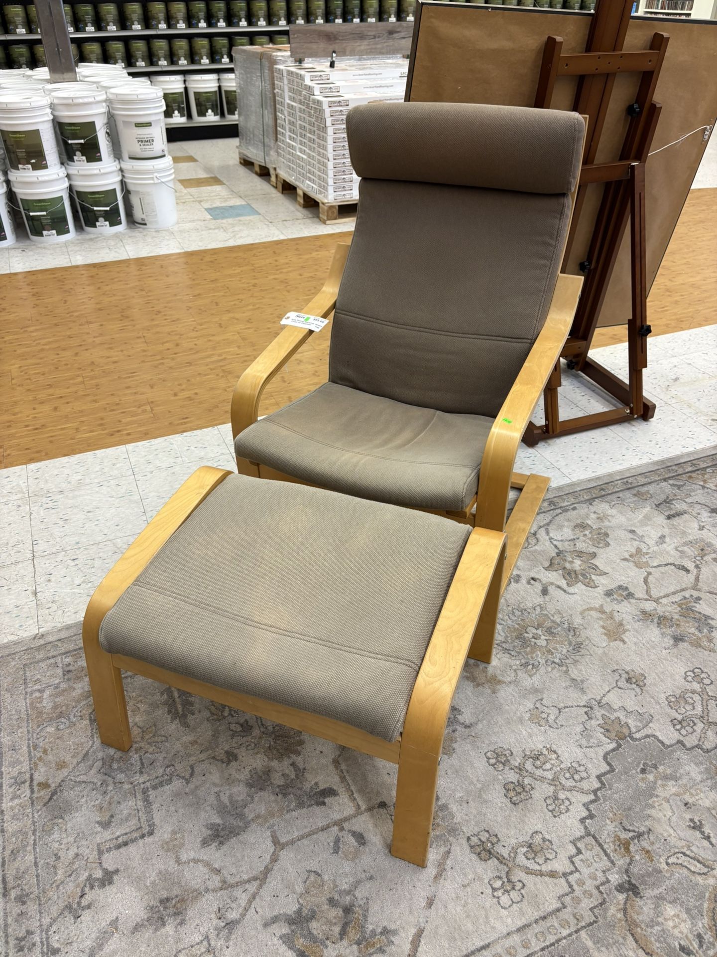 IKEA Poang Chair & Ottoman