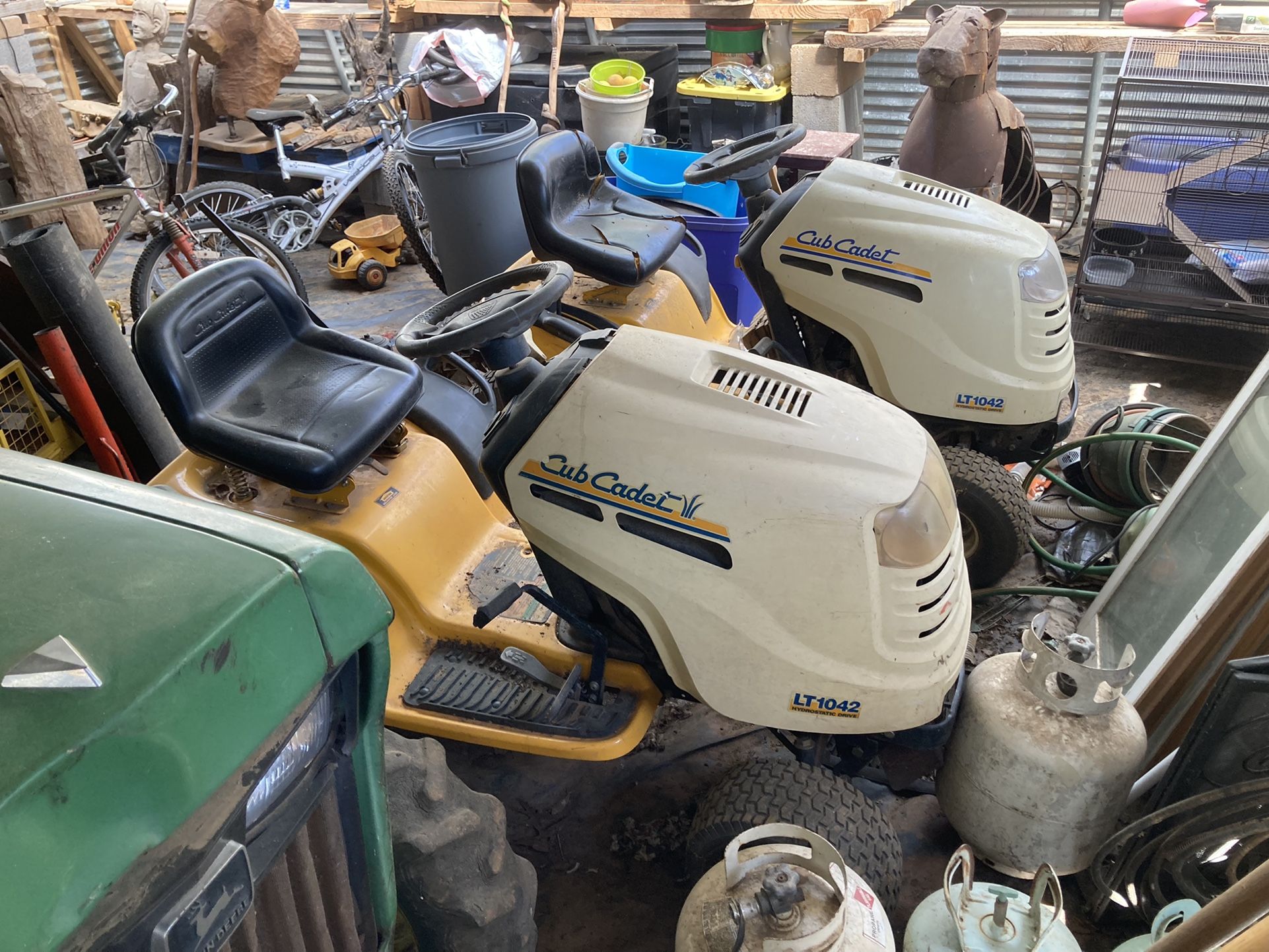 Two Cub Cadet Series 1000 LT1042 Tractor Mowers